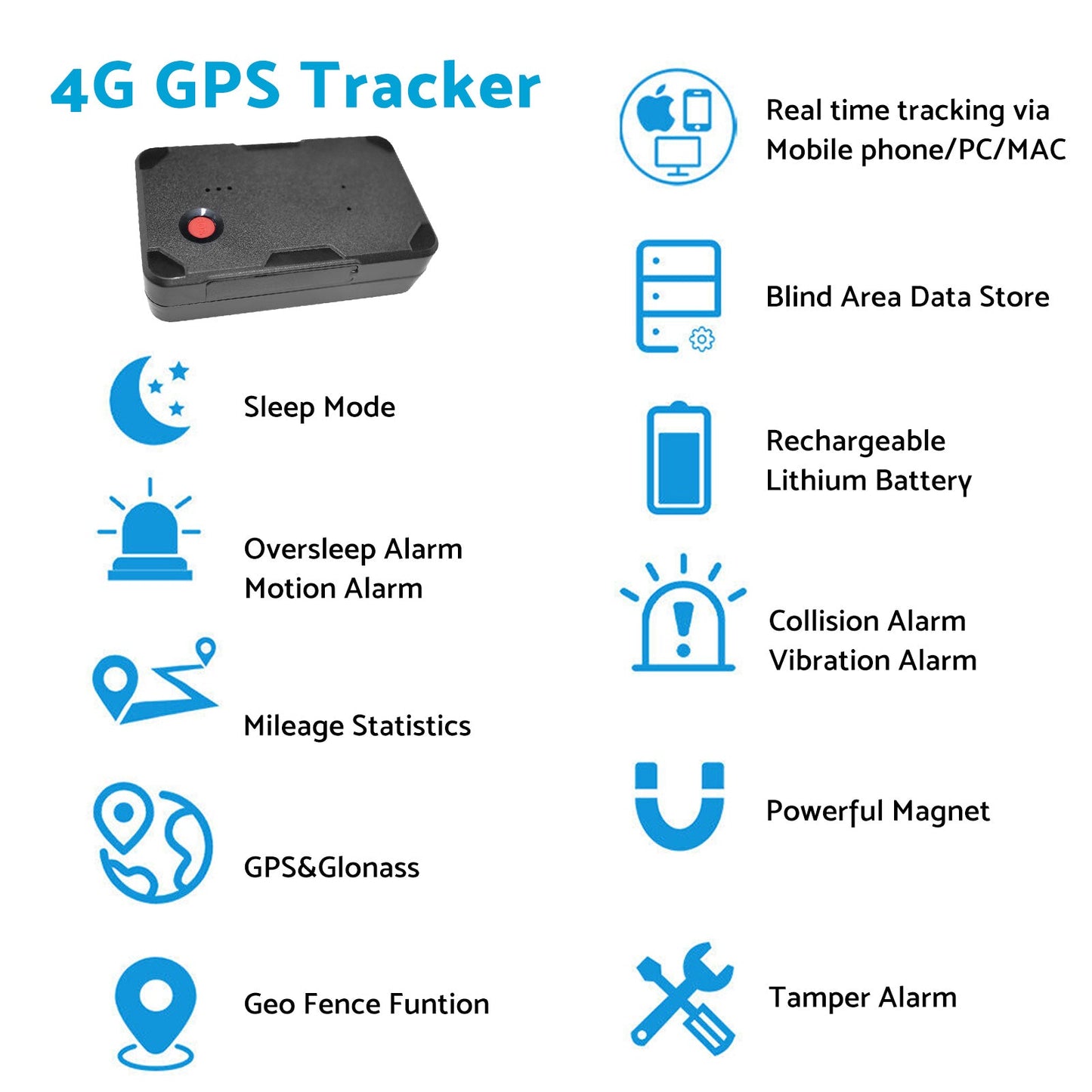 4G Real Time GPS Tracker With Magnetic Alarm Suitable For Vehicle Car Live Tracking Mini Tracker
